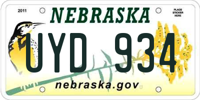 NE license plate UYD934