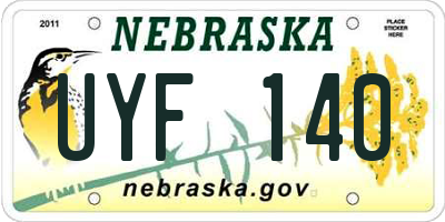NE license plate UYF140