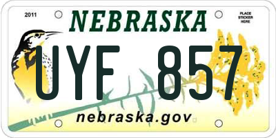 NE license plate UYF857