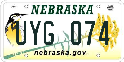NE license plate UYG074