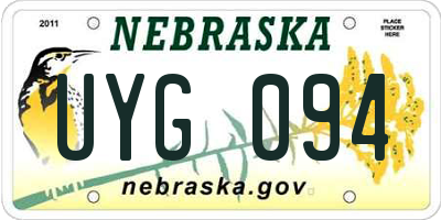 NE license plate UYG094