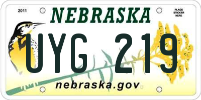 NE license plate UYG219