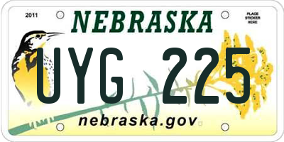 NE license plate UYG225