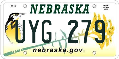 NE license plate UYG279