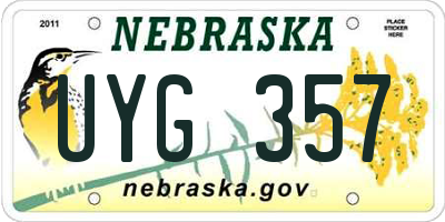 NE license plate UYG357