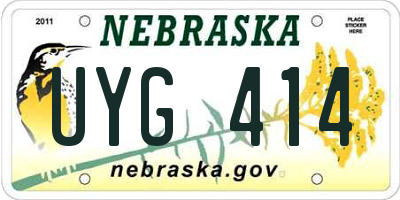 NE license plate UYG414