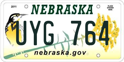 NE license plate UYG764