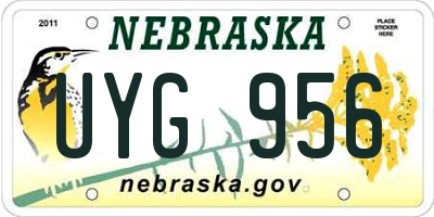 NE license plate UYG956