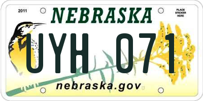 NE license plate UYH071