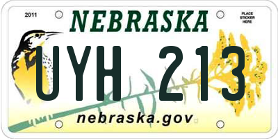 NE license plate UYH213