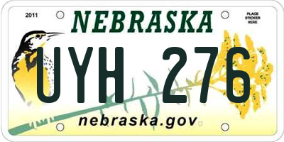 NE license plate UYH276