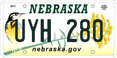 NE license plate UYH280