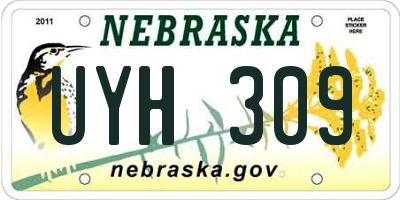 NE license plate UYH309