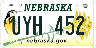 NE license plate UYH452