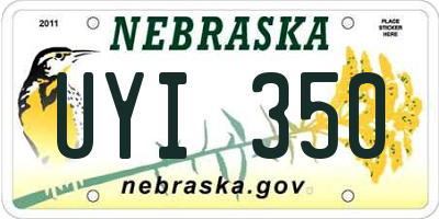 NE license plate UYI350