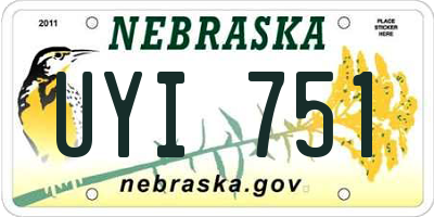 NE license plate UYI751