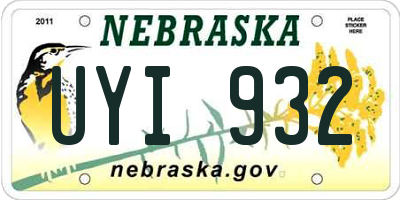 NE license plate UYI932