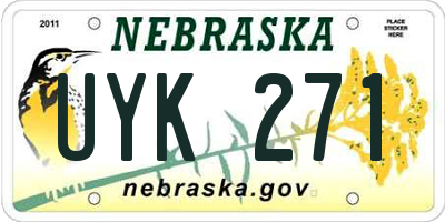 NE license plate UYK271