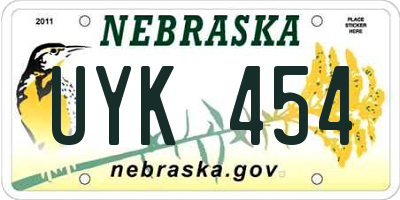 NE license plate UYK454