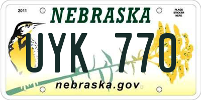 NE license plate UYK770