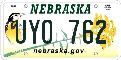 NE license plate UYO762