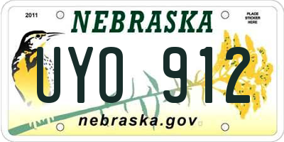 NE license plate UYO912