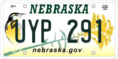 NE license plate UYP291