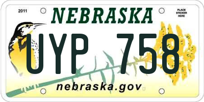 NE license plate UYP758
