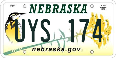 NE license plate UYS174