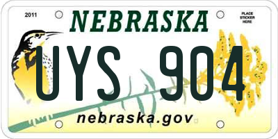 NE license plate UYS904