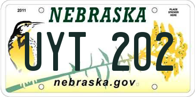 NE license plate UYT202