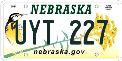 NE license plate UYT227