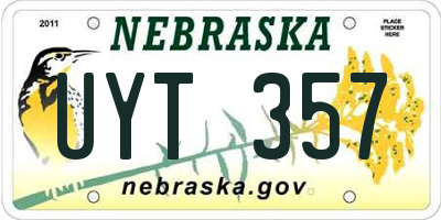 NE license plate UYT357