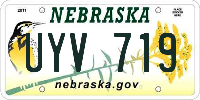 NE license plate UYV719