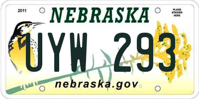 NE license plate UYW293