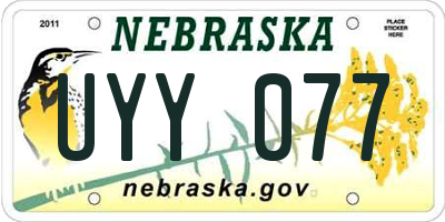 NE license plate UYY077
