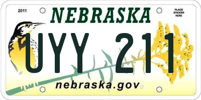 NE license plate UYY211