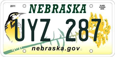 NE license plate UYZ287