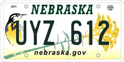 NE license plate UYZ612