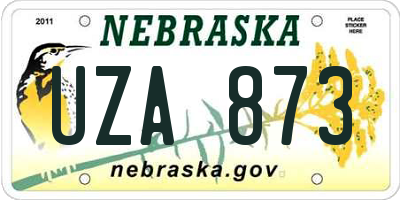 NE license plate UZA873