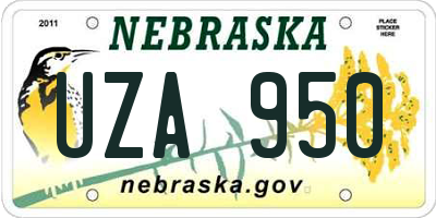 NE license plate UZA950