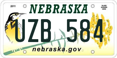 NE license plate UZB584