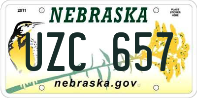 NE license plate UZC657