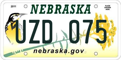 NE license plate UZD075