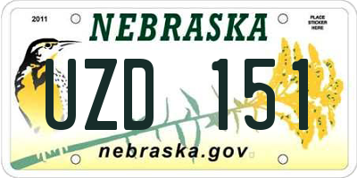 NE license plate UZD151