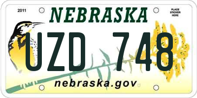 NE license plate UZD748