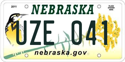 NE license plate UZE041