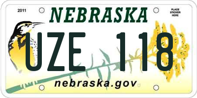 NE license plate UZE118