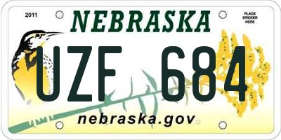 NE license plate UZF684