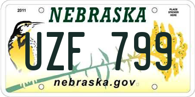 NE license plate UZF799